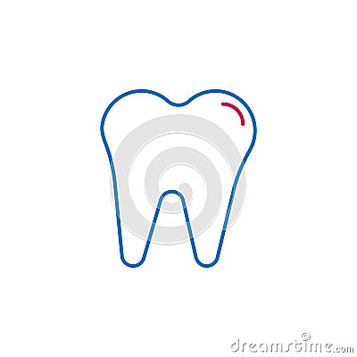 Medical, tooth colored icon. Element of medicine illustration. Signs and symbols icon can be used for web, logo, mobile app, UI, Vector Illustration