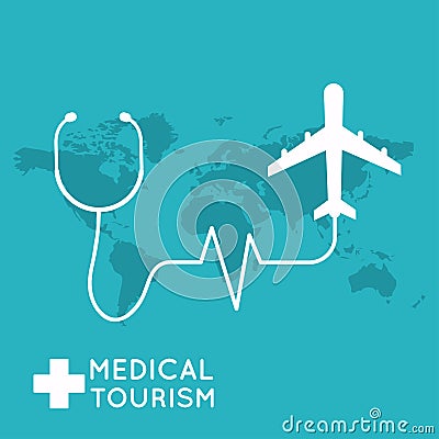 Medical tourism. Flat design modern vector. Vector Illustration
