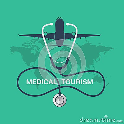 Medical tourism vector background Vector Illustration