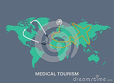 Medical tourism vector background Vector Illustration