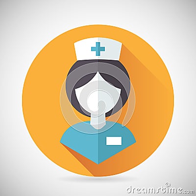 Medical Treatment Nurse Symbol Female Physician Vector Illustration