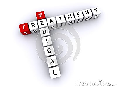 Medical Treatment word block on white Stock Photo