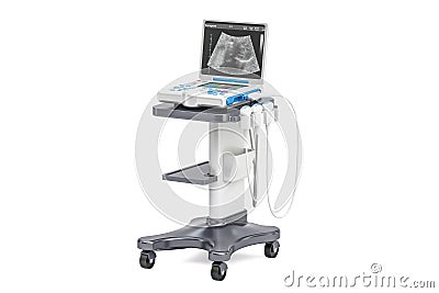 Medical Ultrasound Diagnostic Machine, 3D rendering Stock Photo