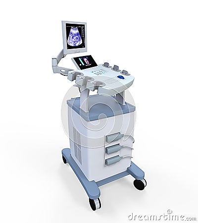 Medical Ultrasound Diagnostic Machine Stock Photo