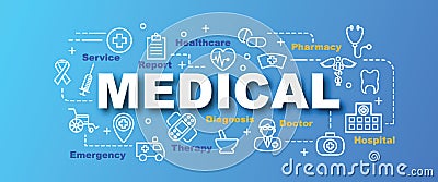 Medical vector trendy banner Vector Illustration