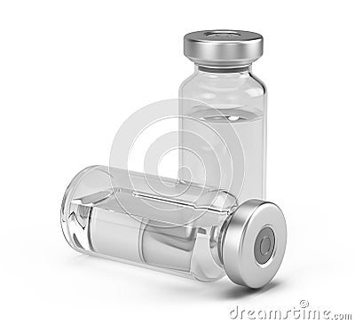 Medical vials for injection isolated on white Stock Photo