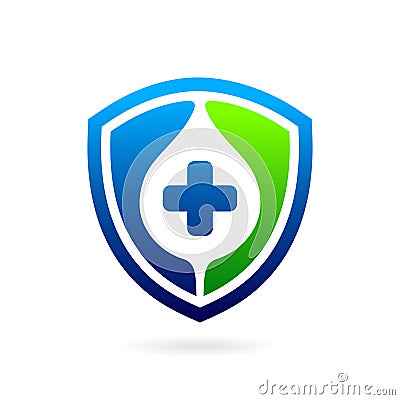 medical water protection logo template Vector Illustration