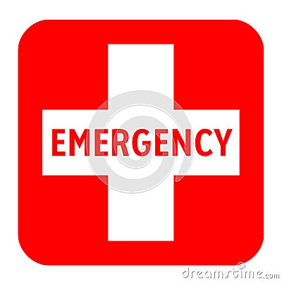 Medical white cross and emergency symbol Stock Photo