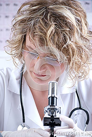 Medical woman scientist Stock Photo