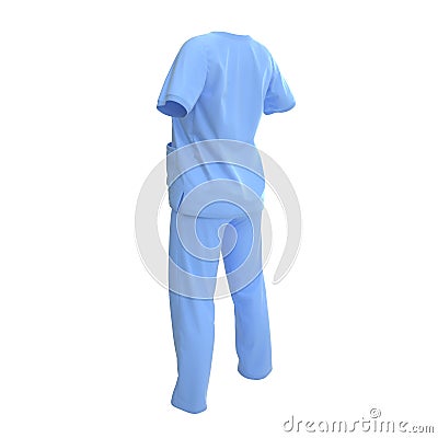 Medical workers clothes dirty in the blood isolated on white. 3D illustration Cartoon Illustration