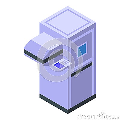 Medical xray room icon isometric vector. Patient lung Vector Illustration