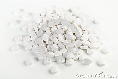 Zinc Pills on white Background Stock Photo