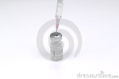 Medicament vial for water dilution Stock Photo