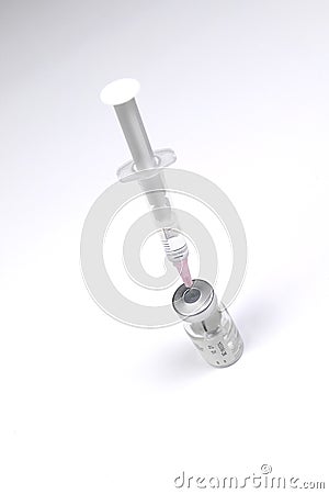 Medicament vial for water dilution Stock Photo