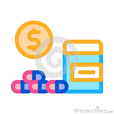 Medicaments buy icon vector outline illustration Vector Illustration