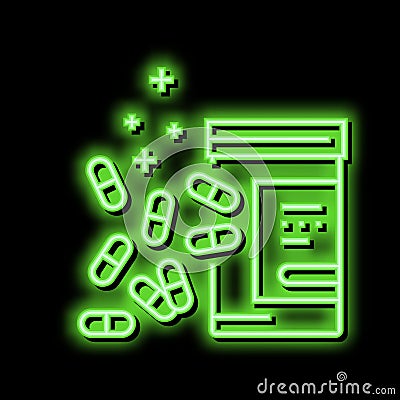 medicaments gout treatment neon glow icon illustration Vector Illustration