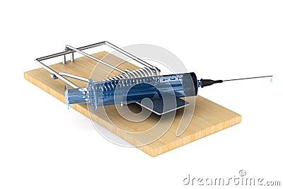 Medicaments in mousetrap. Isolated 3D illustration Cartoon Illustration