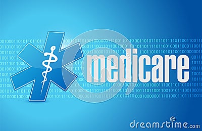 Medicare binary sign illustration design Cartoon Illustration