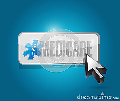 Medicare button sign concept illustration design Cartoon Illustration