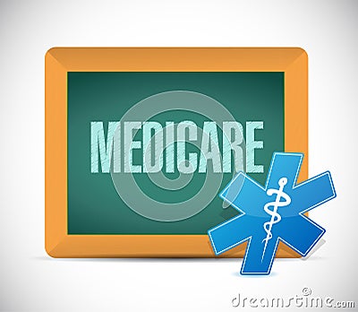 Medicare chalkboard sign concept Cartoon Illustration