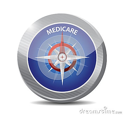 Medicare compass sign concept Cartoon Illustration