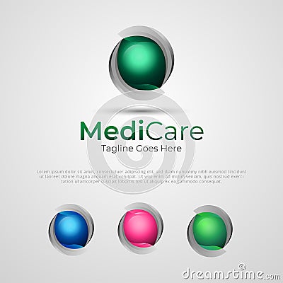 Medicare health company logo design template Vector Illustration