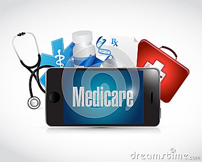 Medicare medical technology sign illustration Cartoon Illustration