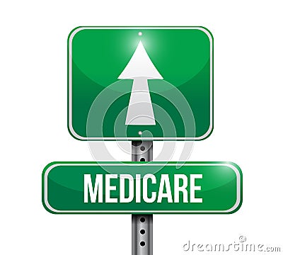 Medicare road sign illustration design Cartoon Illustration