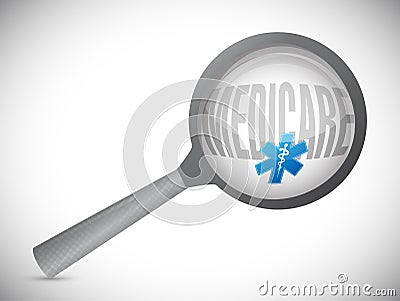 Medicare search sign concept Cartoon Illustration