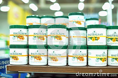 Medicated cream jars Editorial Stock Photo