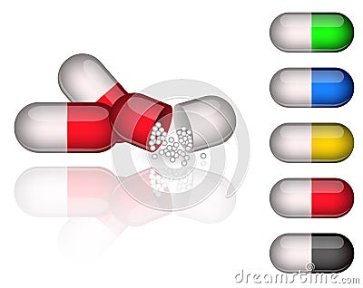 Medication capsules Vector Illustration