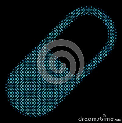 Medication Granule Composition Icon of Halftone Bubbles Vector Illustration
