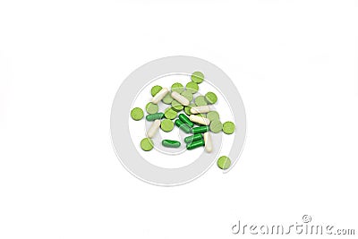 medication medication pills green for the treatment Stock Photo