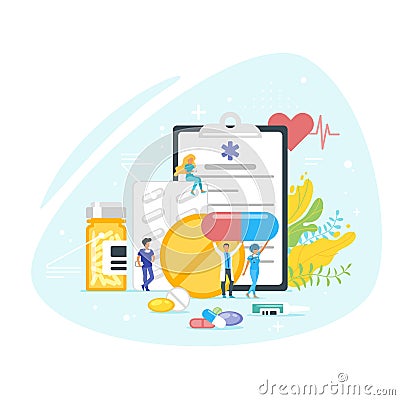 Medication and pharmacy concept. Vector Illustration