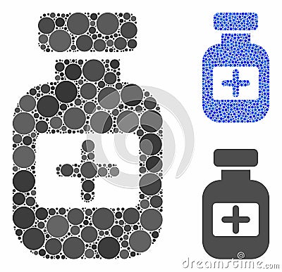 Medication Phial Composition Icon of Round Dots Stock Photo