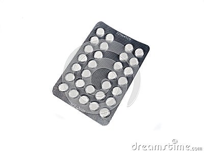 Medication Pills on white background Stock Photo