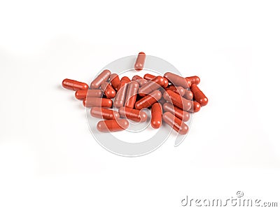 Medication Pills on white background Stock Photo