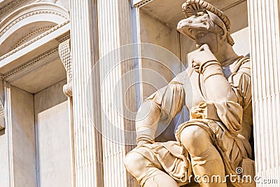 Medici Chapels interior - Cappelle Medicee. Michelangelo Renaissance art in Florence, Italy Editorial Stock Photo