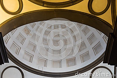 Medici Chapels interior - Cappelle Medicee. Michelangelo Renaissance art in Florence, Italy Editorial Stock Photo