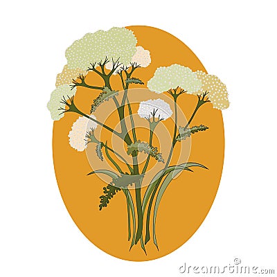 Medicinal plant illustration in flat style Vector Illustration