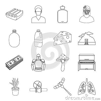 Medicine, army, cooking and other web icon in outline style.art, finance, Mexico icons in set collection. Vector Illustration