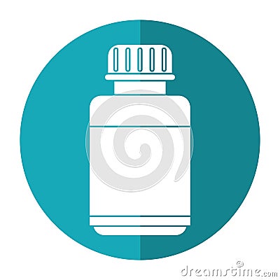 Medicine bottle capsule icon shadow Vector Illustration