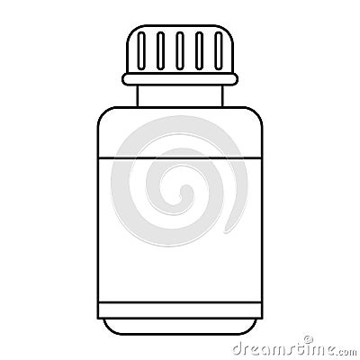 Medicine bottle capsule icon thin line Vector Illustration