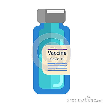 Medicine bottle. Medical Vaccine bottle. Vector Illustration