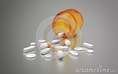 Medicine bottle pills concept design Cartoon Illustration