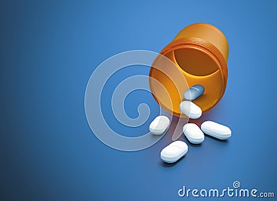 Medicine bottle pills view Cartoon Illustration