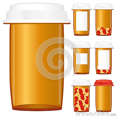 Medicine bottles Vector Illustration