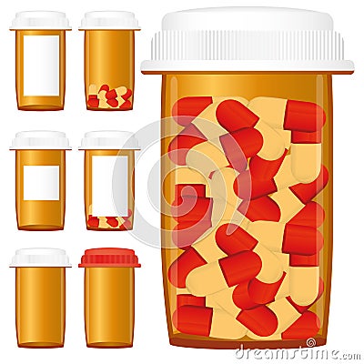 Medicine bottles Vector Illustration