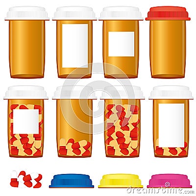 Medicine bottles Vector Illustration