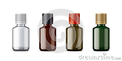 Medicine bottles mockup. Small size. Vector Illustration